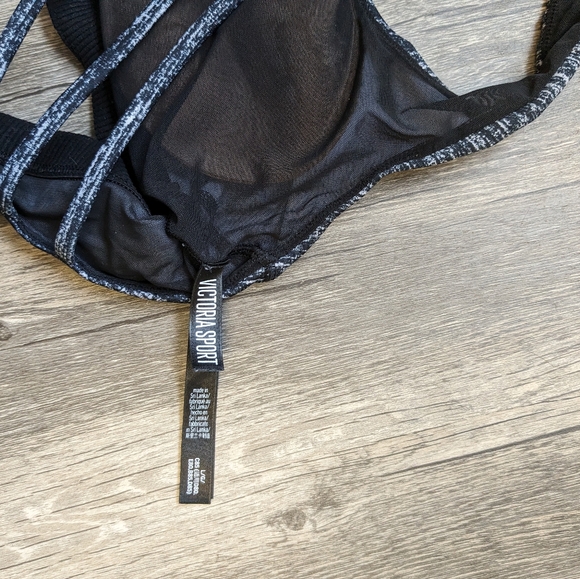 PINK Victoria's Secret Ultimate Sports Bra Straps Charcoal Reflective Logo Large - Picture 5 of 5